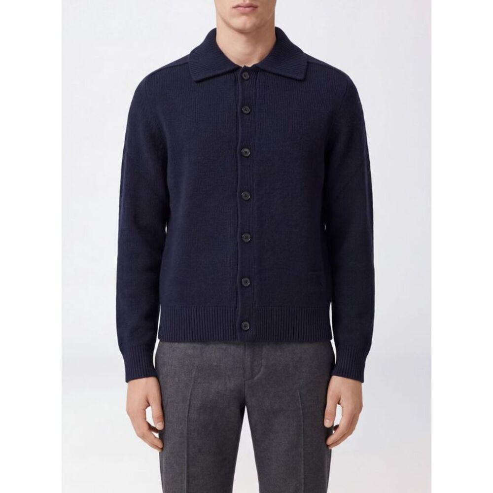 Burberry Men Burberry Cashmere Polo Collar Long-Sleeved Cardigan